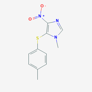 molecular formula C11H11N3O2S B432372 4-nitro-1-methyl-5-[(4-methylphenyl)sulfanyl]-1H-imidazole CAS No. 18383-80-7