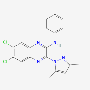 6,7-dichloro-3-(3,5-dimethyl-1H-pyrazol-1-yl)-N-phenylquinoxalin-2-amine