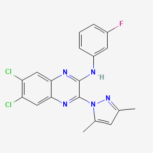 6,7-dichloro-3-(3,5-dimethyl-1H-pyrazol-1-yl)-N-(3-fluorophenyl)quinoxalin-2-amine