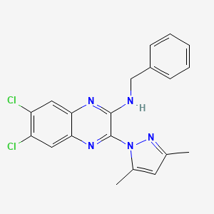 N-benzyl-6,7-dichloro-3-(3,5-dimethyl-1H-pyrazol-1-yl)quinoxalin-2-amine