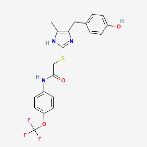 2-({5-[(4-HYDROXYPHENYL)METHYL]-4-METHYL-1H-IMIDAZOL-2-YL}SULFANYL)-N-[4-(TRIFLUOROMETHOXY)PHENYL]ACETAMIDE