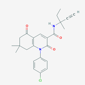 1-(4-CHLOROPHENYL)-7,7-DIMETHYL-N-(3-METHYL-1-PENTYN-3-YL)-2,5-DIOXO-1,2,5,6,7,8-HEXAHYDRO-3-QUINOLINECARBOXAMIDE