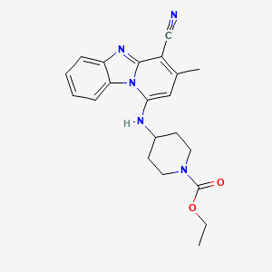 ETHYL 4-[(4-CYANO-3-METHYLPYRIDO[1,2-A][1,3]BENZIMIDAZOL-1-YL)AMINO]TETRAHYDRO-1(2H)-PYRIDINECARBOXYLATE