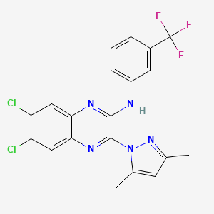 6,7-dichloro-3-(3,5-dimethyl-1H-pyrazol-1-yl)-N-[3-(trifluoromethyl)phenyl]quinoxalin-2-amine