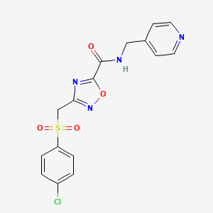 molecular formula C16H13ClN4O4S B4323897 3-[(4-CHLOROBENZENESULFONYL)METHYL]-N-[(PYRIDIN-4-YL)METHYL]-1,2,4-OXADIAZOLE-5-CARBOXAMIDE 