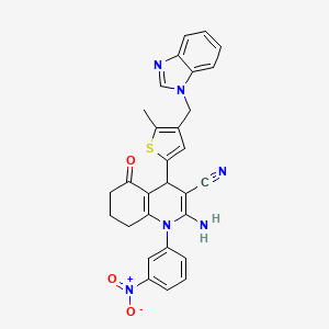 2-amino-4-[4-(1H-benzimidazol-1-ylmethyl)-5-methyl-2-thienyl]-1-(3-nitrophenyl)-5-oxo-1,4,5,6,7,8-hexahydroquinoline-3-carbonitrile