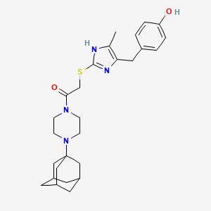 4-{[2-({2-[4-(1-adamantyl)piperazin-1-yl]-2-oxoethyl}thio)-4-methyl-1H-imidazol-5-yl]methyl}phenol