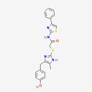 2-{[5-(4-hydroxybenzyl)-4-methyl-1H-imidazol-2-yl]thio}-N-(4-phenyl-1,3-thiazol-2-yl)acetamide