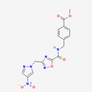 methyl 4-{[({3-[(4-nitro-1H-pyrazol-1-yl)methyl]-1,2,4-oxadiazol-5-yl}carbonyl)amino]methyl}benzoate