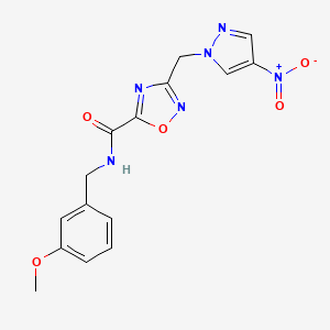 N-[(3-METHOXYPHENYL)METHYL]-3-[(4-NITRO-1H-PYRAZOL-1-YL)METHYL]-1,2,4-OXADIAZOLE-5-CARBOXAMIDE