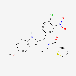 1-(4-CHLORO-3-NITROPHENYL)-6-METHOXY-2-(THIOPHENE-2-CARBONYL)-1H,2H,3H,4H,9H-PYRIDO[3,4-B]INDOLE