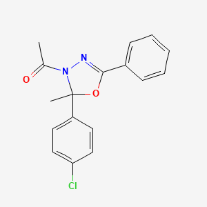 1-[2-(4-CHLOROPHENYL)-2-METHYL-5-PHENYL-1,3,4-OXADIAZOL-3(2H)-YL]-1-ETHANONE