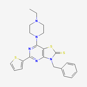 3-BENZYL-7-(4-ETHYLPIPERAZIN-1-YL)-5-(THIOPHEN-2-YL)-2H,3H-[1,3]THIAZOLO[4,5-D]PYRIMIDINE-2-THIONE