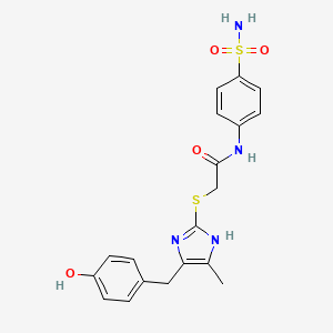 2-({5-[(4-HYDROXYPHENYL)METHYL]-4-METHYL-1H-IMIDAZOL-2-YL}SULFANYL)-N-(4-SULFAMOYLPHENYL)ACETAMIDE