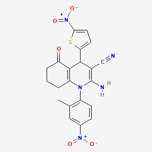 2-AMINO-1-(2-METHYL-4-NITROPHENYL)-4-(5-NITRO-2-THIENYL)-5-OXO-1,4,5,6,7,8-HEXAHYDRO-3-QUINOLINECARBONITRILE