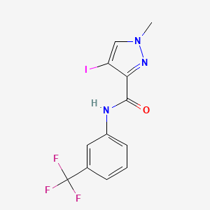 molecular formula C12H9F3IN3O B4324552 4-iodo-1-methyl-N-[3-(trifluoromethyl)phenyl]-1H-pyrazole-3-carboxamide 