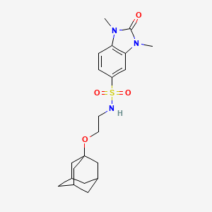 molecular formula C21H29N3O4S B4324581 N-[2-(1-adamantyloxy)ethyl]-1,3-dimethyl-2-oxo-2,3-dihydro-1H-benzimidazole-5-sulfonamide 