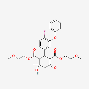 bis(2-methoxyethyl) 2-(4-fluoro-3-phenoxyphenyl)-4-hydroxy-4-methyl-6-oxocyclohexane-1,3-dicarboxylate