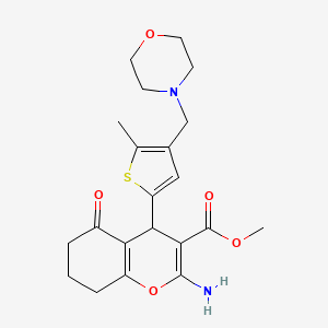 methyl 2-amino-4-[5-methyl-4-(morpholin-4-ylmethyl)-2-thienyl]-5-oxo-5,6,7,8-tetrahydro-4H-chromene-3-carboxylate