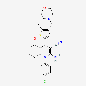 2-amino-1-(4-chlorophenyl)-4-[5-methyl-4-(morpholin-4-ylmethyl)-2-thienyl]-5-oxo-1,4,5,6,7,8-hexahydroquinoline-3-carbonitrile