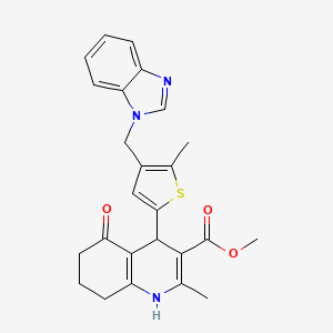 methyl 4-[4-(1H-benzimidazol-1-ylmethyl)-5-methyl-2-thienyl]-2-methyl-5-oxo-1,4,5,6,7,8-hexahydroquinoline-3-carboxylate