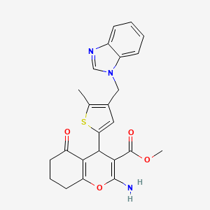 molecular formula C24H23N3O4S B4324638 methyl 2-amino-4-[4-(1H-benzimidazol-1-ylmethyl)-5-methyl-2-thienyl]-5-oxo-5,6,7,8-tetrahydro-4H-chromene-3-carboxylate 