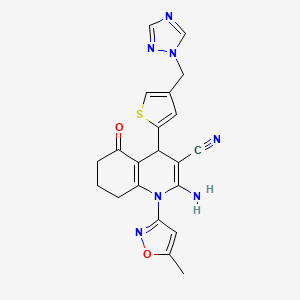 2-amino-1-(5-methylisoxazol-3-yl)-5-oxo-4-[4-(1H-1,2,4-triazol-1-ylmethyl)-2-thienyl]-1,4,5,6,7,8-hexahydroquinoline-3-carbonitrile