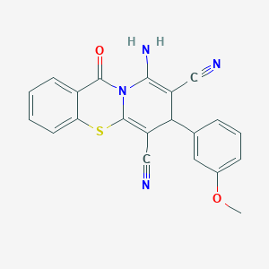 9-amino-7-(3-methoxyphenyl)-11-oxo-7H,11H-pyrido[2,1-b][1,3]benzothiazine-6,8-dicarbonitrile