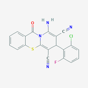 9-amino-7-(2-chloro-6-fluorophenyl)-11-oxo-7H,11H-pyrido[2,1-b][1,3]benzothiazine-6,8-dicarbonitrile