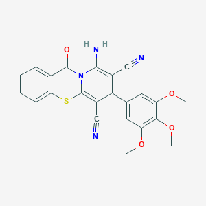 9-amino-11-oxo-7-(3,4,5-trimethoxyphenyl)-7H,11H-pyrido[2,1-b][1,3]benzothiazine-6,8-dicarbonitrile