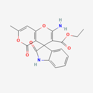 ethyl 2'-amino-7'-methyl-2,5'-dioxo-1,2-dihydro-5'H-spiro[indole-3,4'-pyrano[4,3-b]pyran]-3'-carboxylate