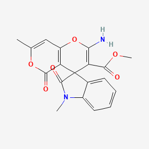 methyl 2'-amino-1,7'-dimethyl-2,5'-dioxo-1,2-dihydro-5'H-spiro[indole-3,4'-pyrano[4,3-b]pyran]-3'-carboxylate