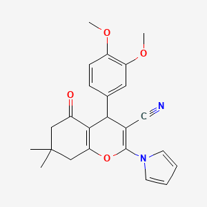 4-(3,4-dimethoxyphenyl)-7,7-dimethyl-5-oxo-2-(1H-pyrrol-1-yl)-5,6,7,8-tetrahydro-4H-chromene-3-carbonitrile