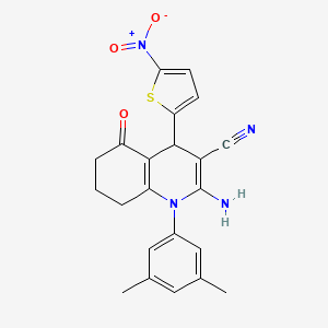 2-Amino-1-(3,5-dimethylphenyl)-4-(5-nitrothiophen-2-yl)-5-oxo-1,4,5,6,7,8-hexahydroquinoline-3-carbonitrile