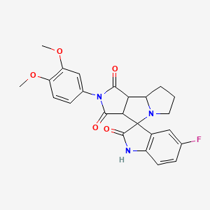 2'-(3,4-dimethoxyphenyl)-5-fluoro-3a',6',7',8',8a',8b'-hexahydro-1'H-spiro[indole-3,4'-pyrrolo[3,4-a]pyrrolizine]-1',2,3'(1H,2'H)-trione