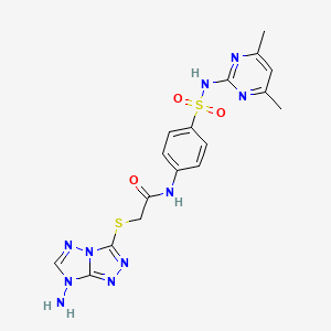 2-[(7-AMINO-7H-[1,2,4]TRIAZOLO[4,3-B][1,2,4]TRIAZOL-3-YL)SULFANYL]-N-{4-[(4,6-DIMETHYL-2-PYRIMIDINYL)SULFAMOYL]PHENYL}ACETAMIDE