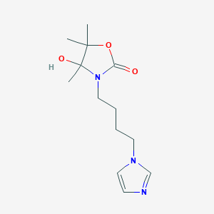 molecular formula C13H21N3O3 B4325081 4-HYDROXY-3-[4-(1H-IMIDAZOL-1-YL)BUTYL]-4,5,5-TRIMETHYL-1,3-OXAZOLAN-2-ONE 