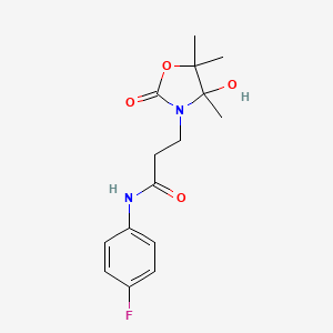 N-(4-fluorophenyl)-3-(4-hydroxy-4,5,5-trimethyl-2-oxo-1,3-oxazolidin-3-yl)propanamide