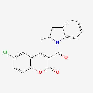 6-CHLORO-3-(2-METHYL-2,3-DIHYDRO-1H-INDOLE-1-CARBONYL)-2H-CHROMEN-2-ONE