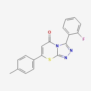 molecular formula C18H12FN3OS B4325130 3-(2-fluorophenyl)-7-(4-methylphenyl)-5H-[1,2,4]triazolo[3,4-b][1,3]thiazin-5-one 