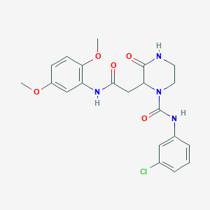 N-(3-chlorophenyl)-2-{2-[(2,5-dimethoxyphenyl)amino]-2-oxoethyl}-3-oxopiperazine-1-carboxamide