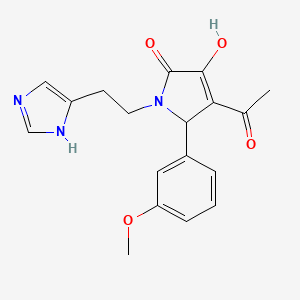 4-acetyl-3-hydroxy-1-[2-(1H-imidazol-4-yl)ethyl]-5-(3-methoxyphenyl)-1,5-dihydro-2H-pyrrol-2-one