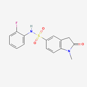 N-(2-FLUOROPHENYL)-1-METHYL-2-OXO-5-INDOLINESULFONAMIDE