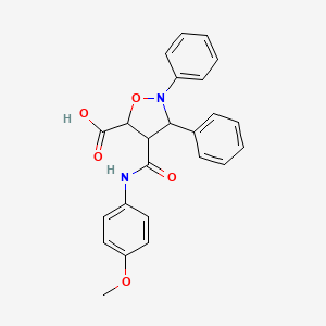 4-[(4-METHOXYANILINO)CARBONYL]-2,3-DIPHENYLTETRAHYDRO-5-ISOXAZOLECARBOXYLIC ACID