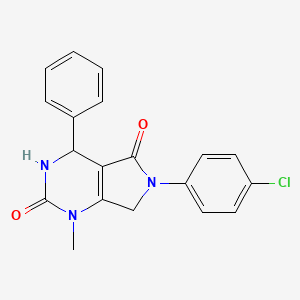 6-(4-chlorophenyl)-1-methyl-4-phenyl-3,4,6,7-tetrahydro-1H-pyrrolo[3,4-d]pyrimidine-2,5-dione