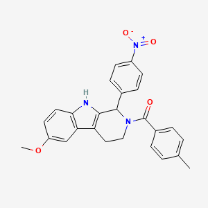 6-methoxy-2-(4-methylbenzoyl)-1-(4-nitrophenyl)-2,3,4,9-tetrahydro-1H-beta-carboline