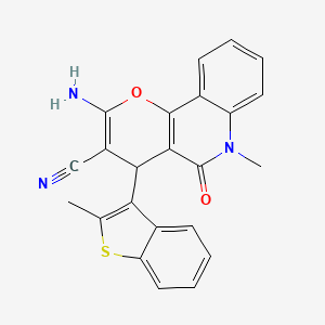 2-amino-6-methyl-4-(2-methyl-1-benzothien-3-yl)-5-oxo-5,6-dihydro-4H-pyrano[3,2-c]quinoline-3-carbonitrile