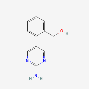 molecular formula C11H11N3O B4325649 [2-(2-aminopyrimidin-5-yl)phenyl]methanol 