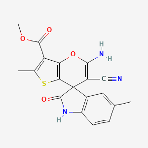 molecular formula C19H15N3O4S B4325672 methyl 5'-amino-6'-cyano-2',5-dimethyl-2-oxo-1,2-dihydrospiro[indole-3,7'-thieno[3,2-b]pyran]-3'-carboxylate 