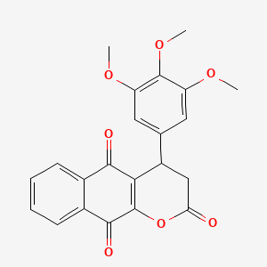 molecular formula C22H18O7 B4325681 4-(3,4,5-trimethoxyphenyl)-3,4-dihydro-2H-benzo[g]chromene-2,5,10-trione 